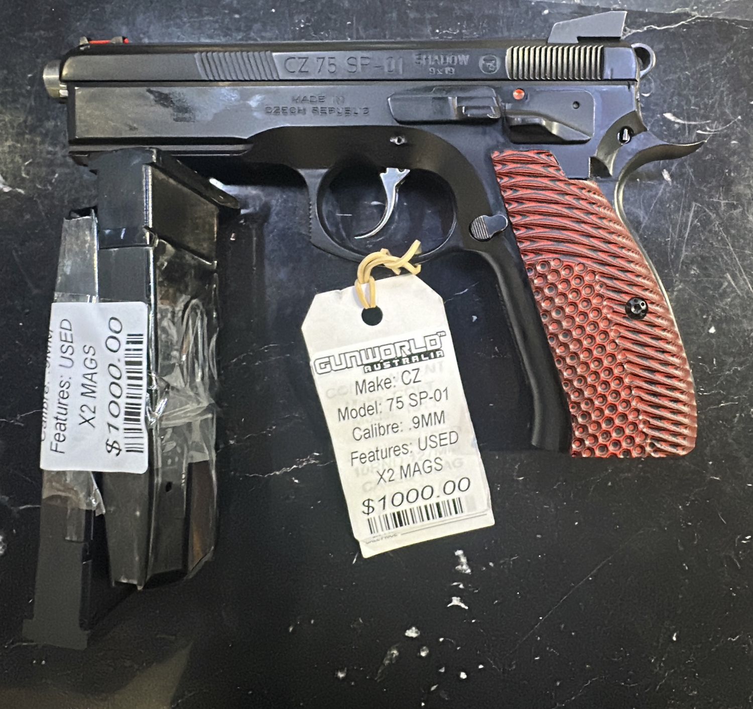 Used CZ 75 SP-01 9mm with x2 mags - SN: B313428