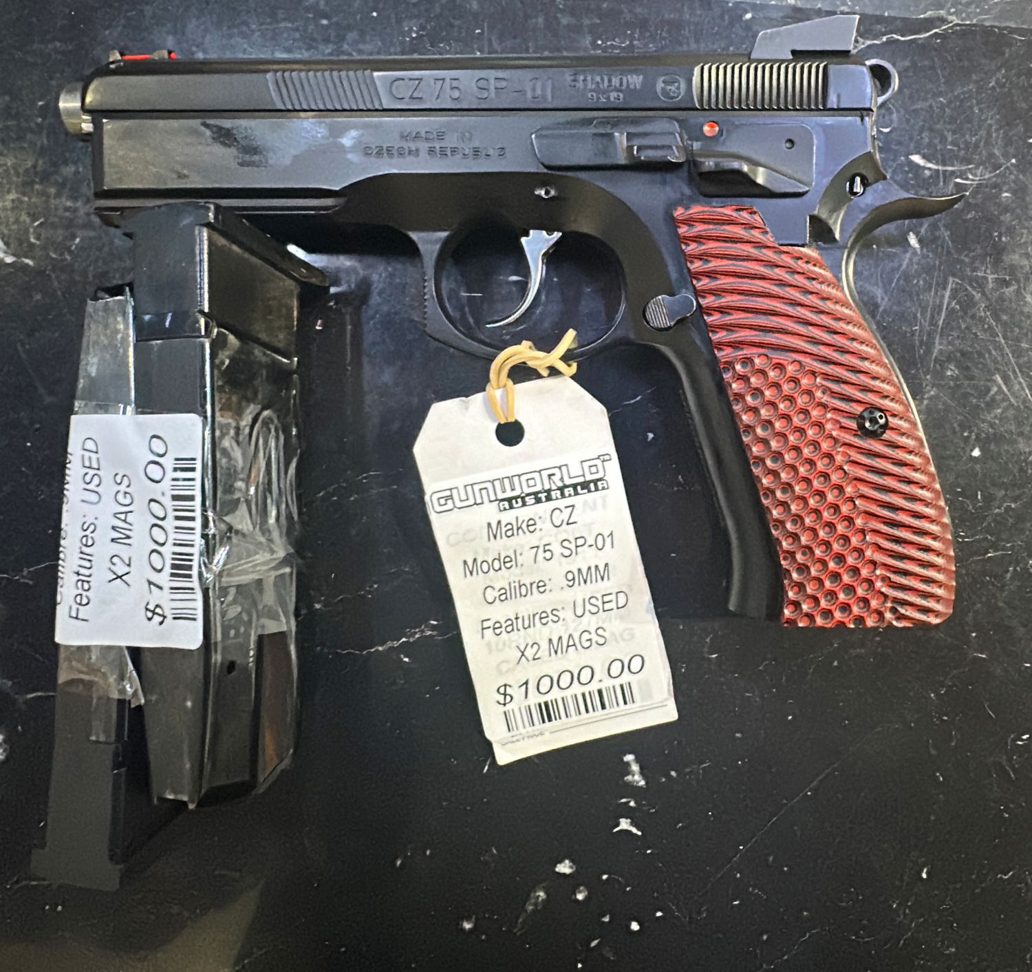 Used CZ 75 SP-01 9mm with x2 mags - SN: B313428