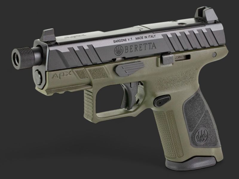 BERETTA APX A1 OD Green 9mm  127MM Threaded Barrel 10 Round Sup Height Sights