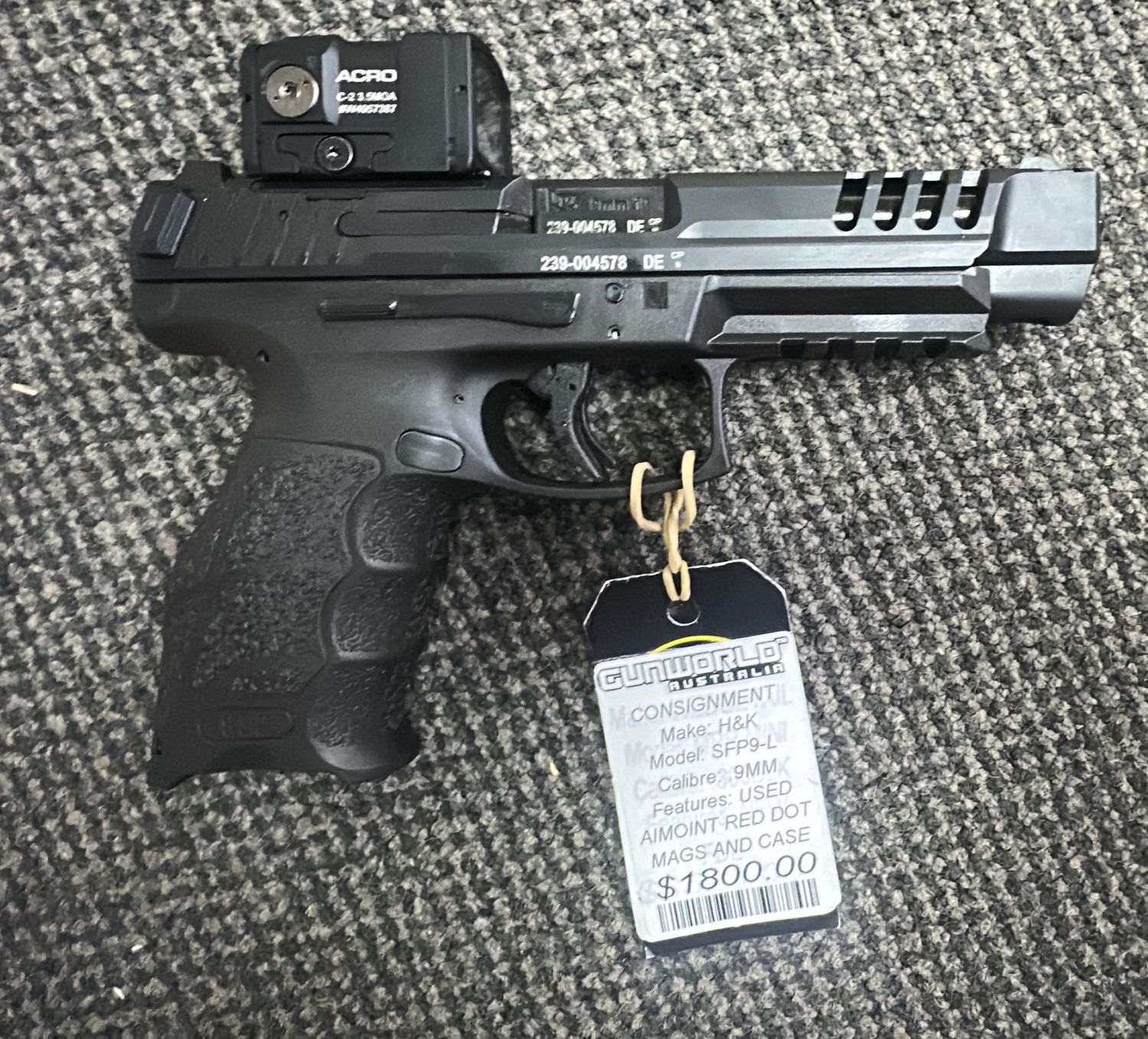 Consignment Heckler &amp; Koch SFP9-L 9mm With Aimtpoint Red Dot Case &amp; Mags - SN: 239-004578 DE
