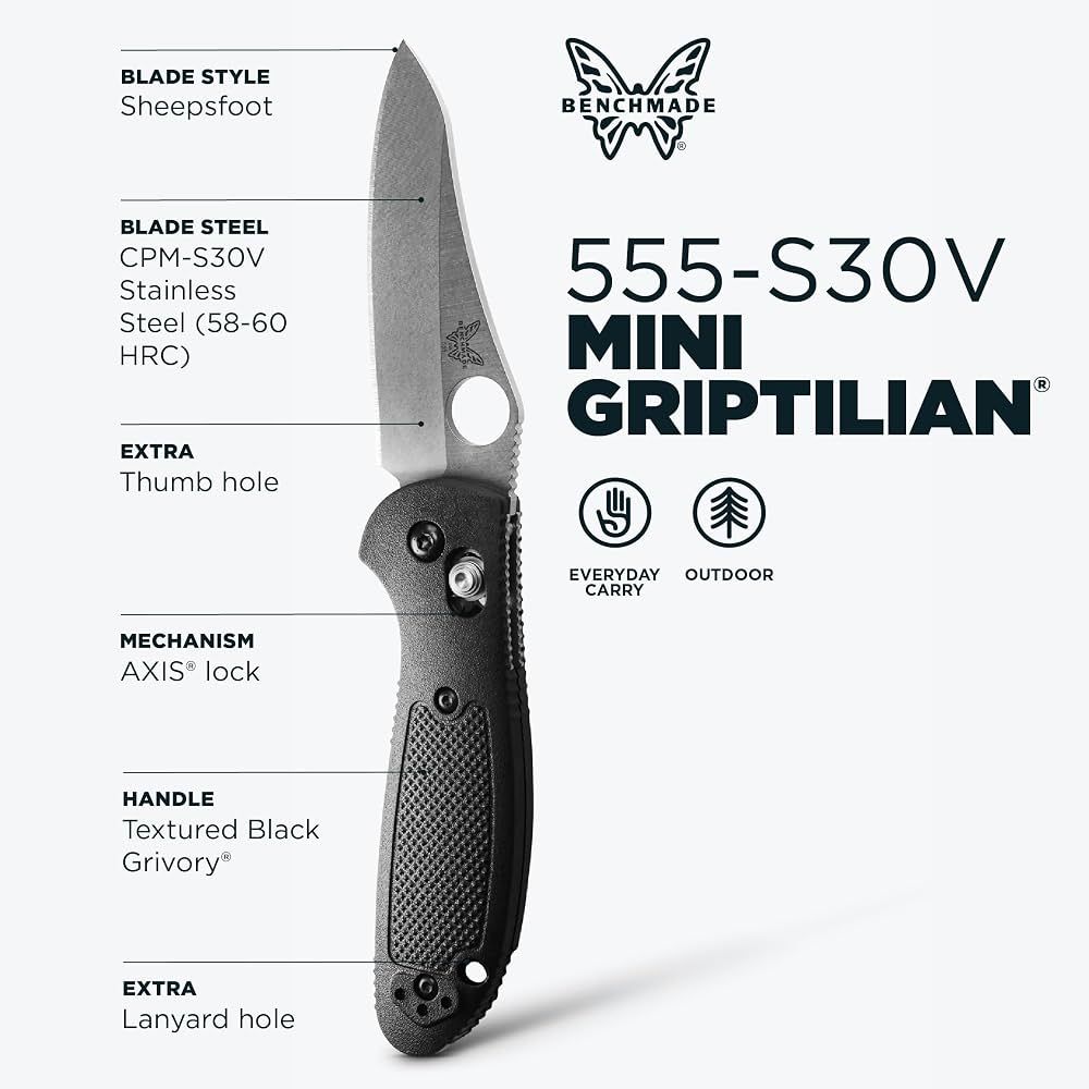 BENCHMADE 556-S30V MINI GRIPTILIAN AXIS FOLDING KNIFE