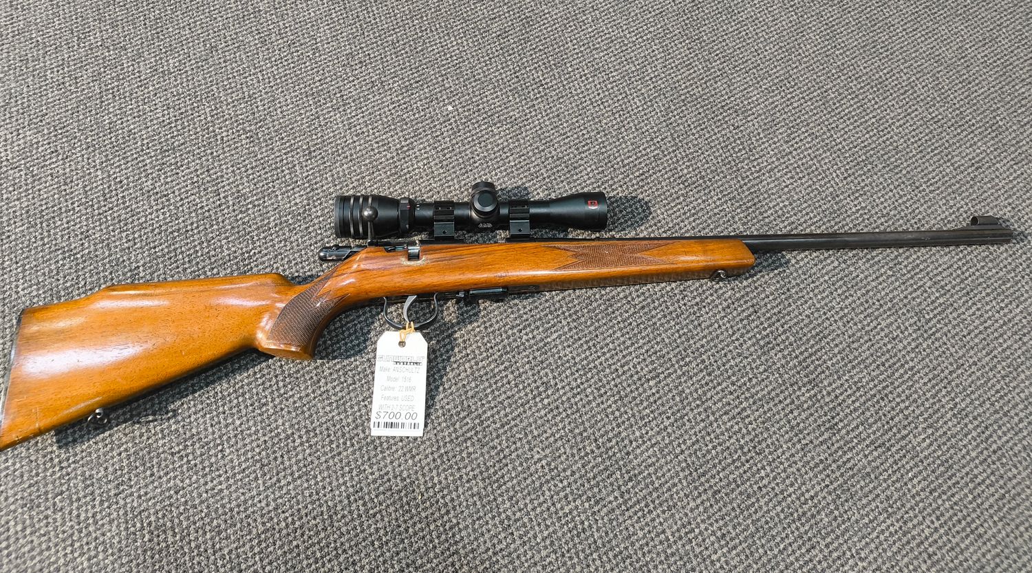 USED  Anschultz 1516 .22 Mag With 2-7 Redfield Scope - SN: 449031