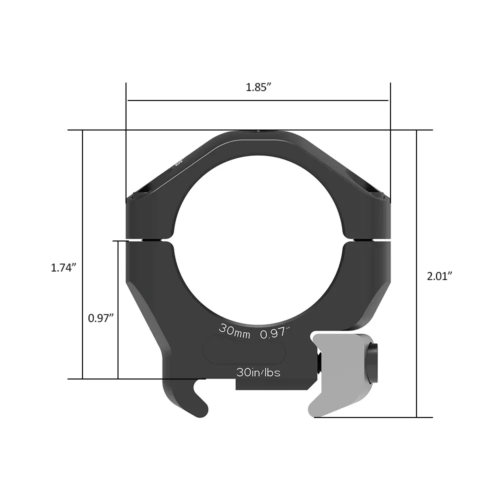 ARKEN HALO Ti Titanium Scope Rings 30mm  0.97"/24.6mm Low