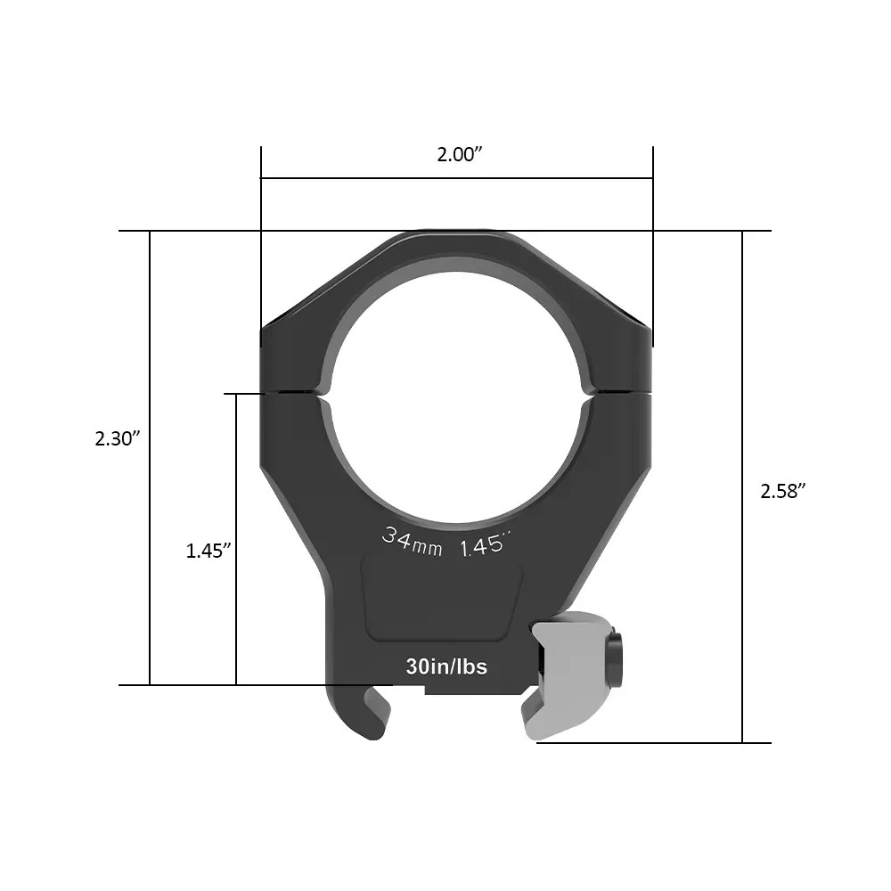 ARKEN HALO Ti Titanium Scope rings 34mm 1.45″ / 37mm HIGH