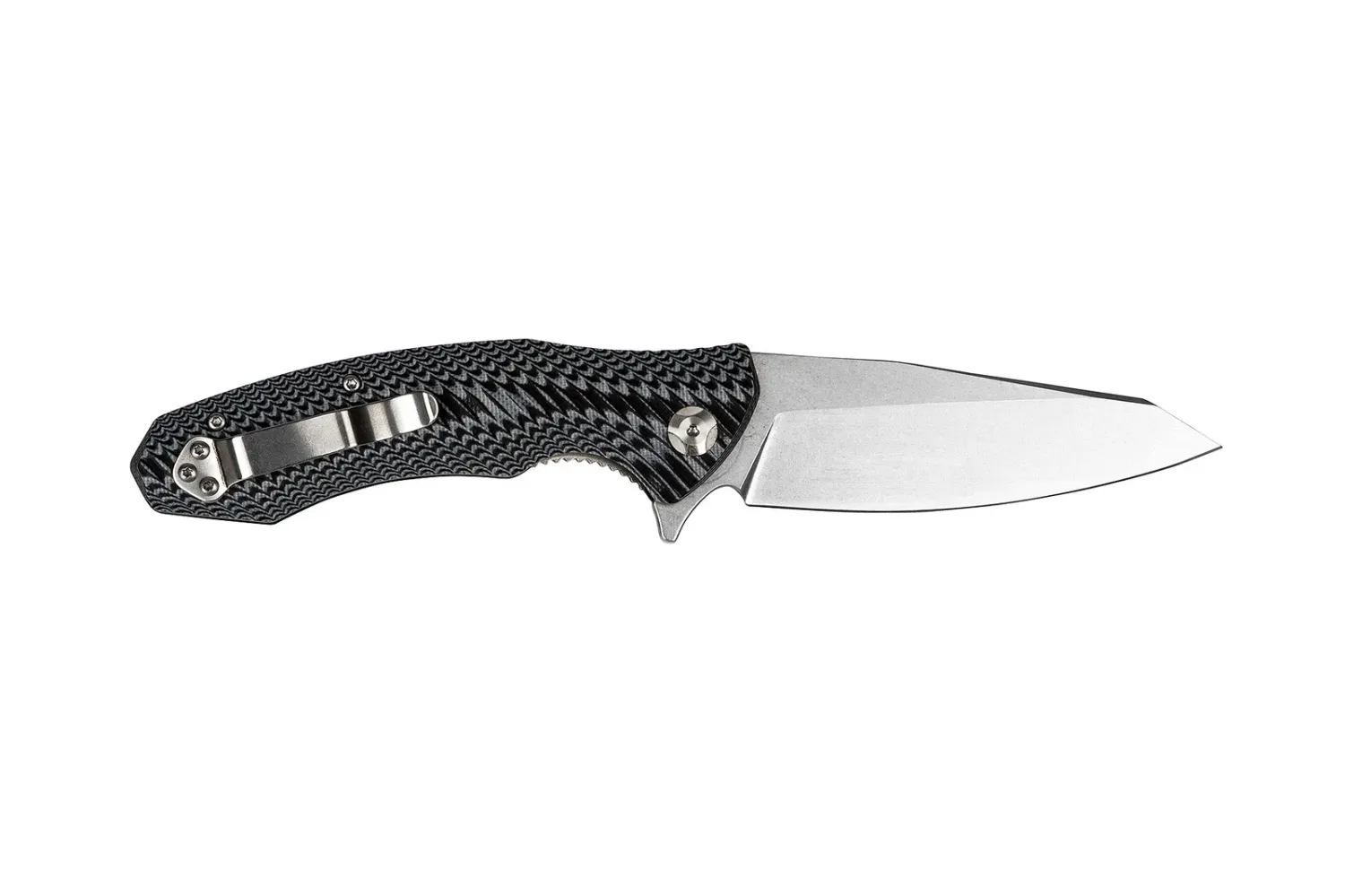 Tassie Tiger Knives Reverse Tanto Folding Knife Black and White