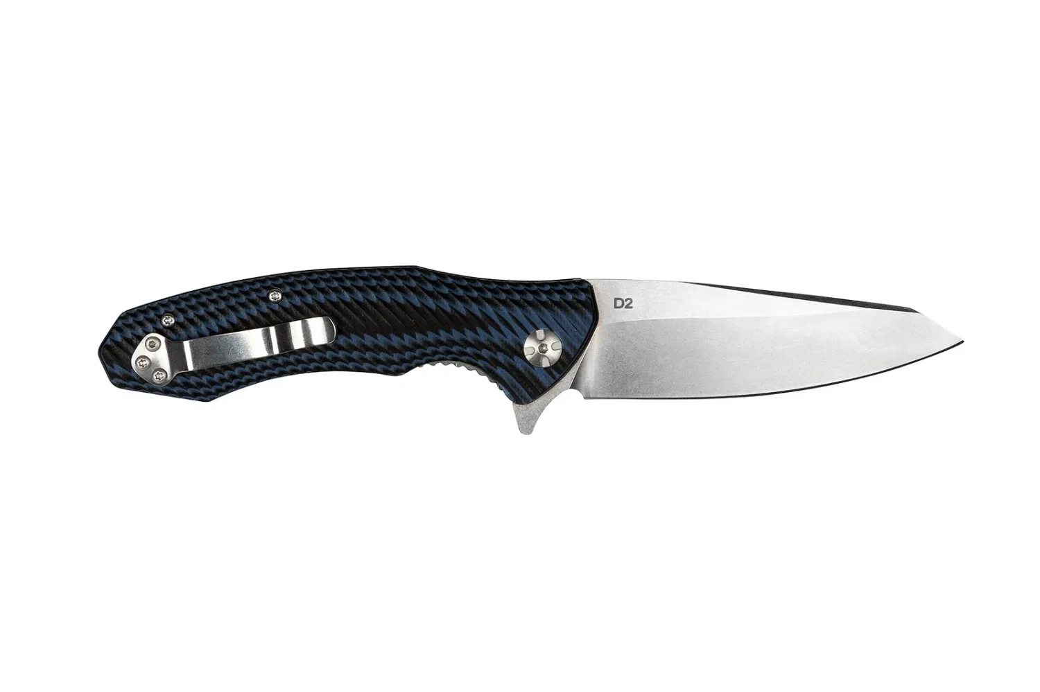 Tassie Tiger Knives Reverse Tanto Folding Knife Black and Blue