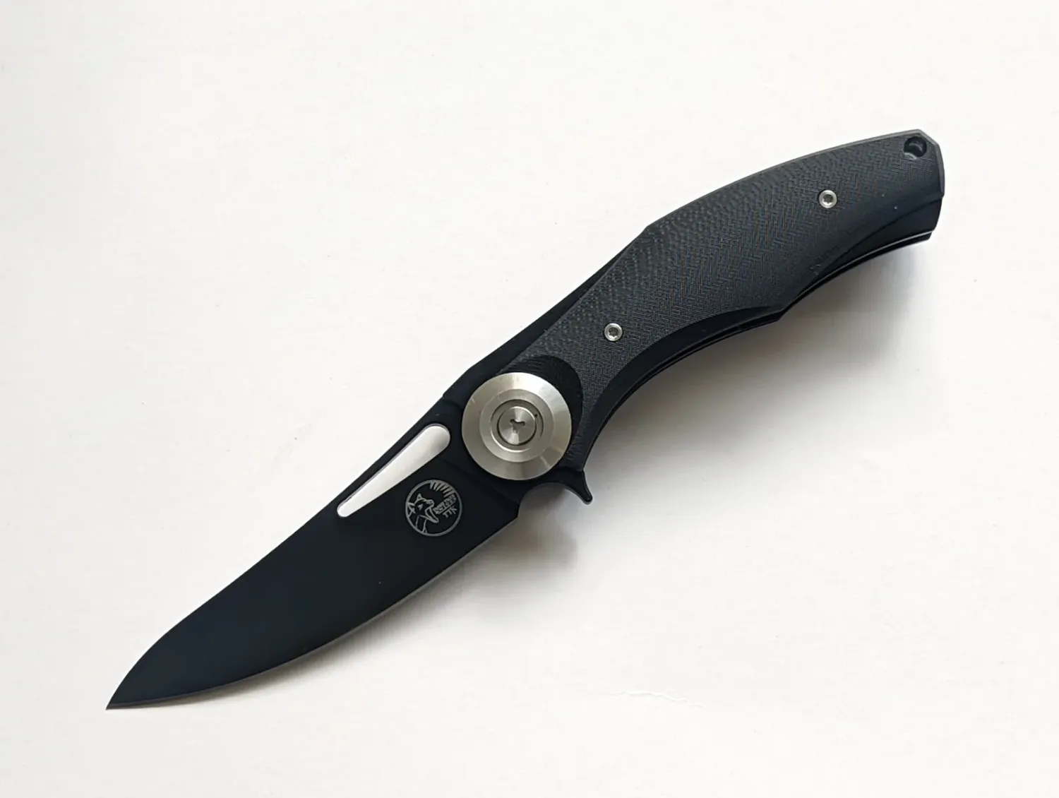 Tassie Tiger Knives Drop Point Folding Knife All Black