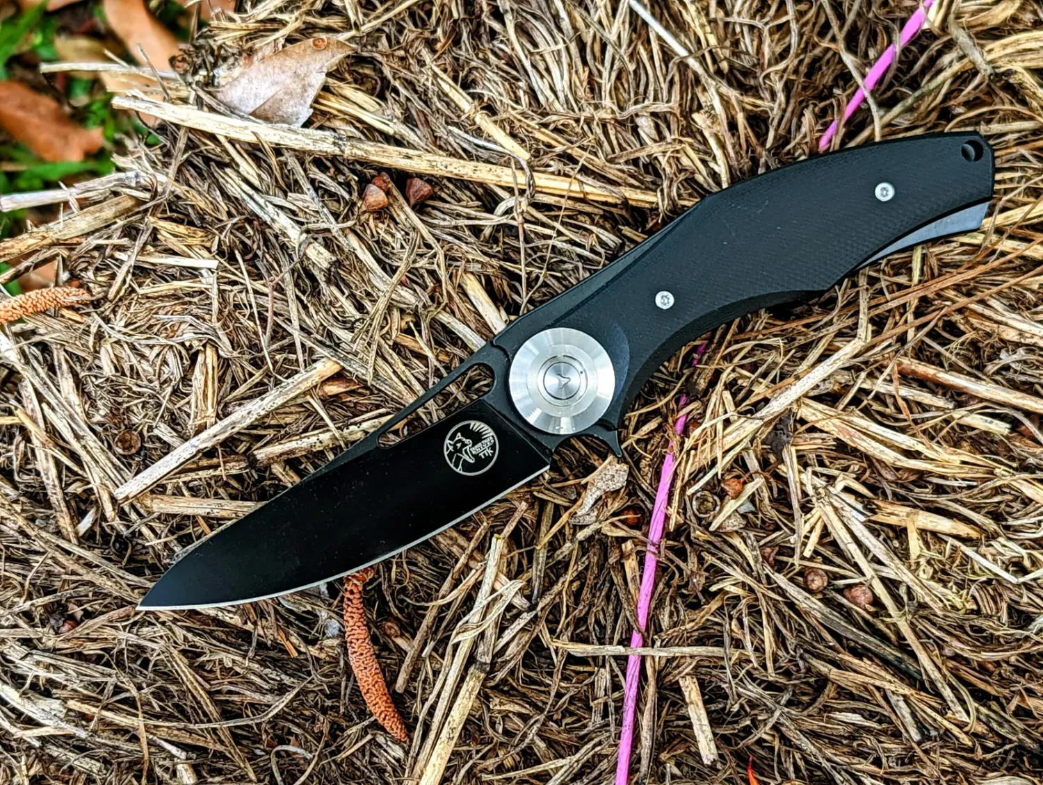 Tassie Tiger Knives Drop Point Folding Knife All Black