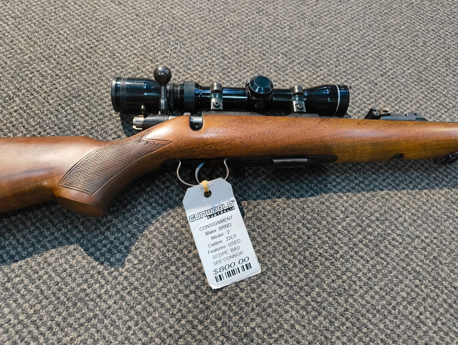 Consignment Used BRNO Model 2 with Tasco Scope, Bag S/N: 6801