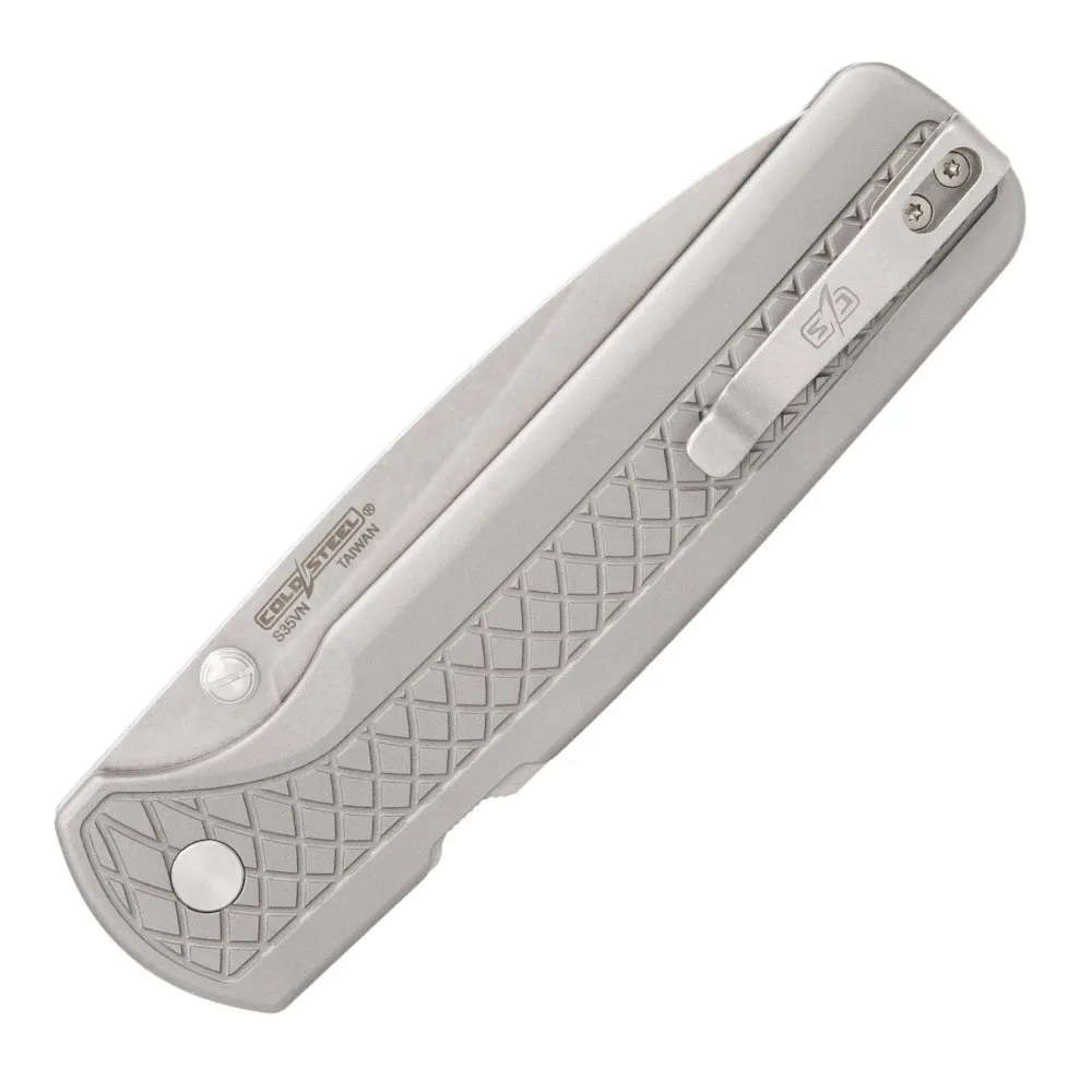 Cold Steel FM-1  Atlas  3.5" CPM-S35VN  Drop Point , Gray Machined Titanium Handles