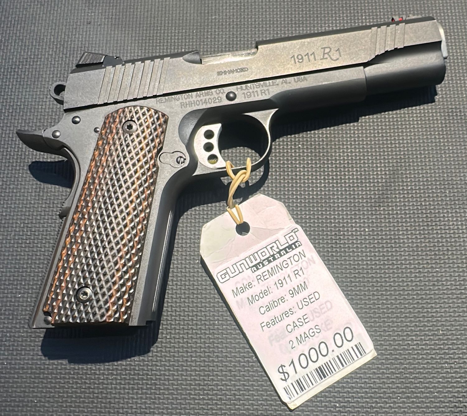Used Remington 1911 R1 9MM x 2 mags &amp; Case - SN: RHH014029