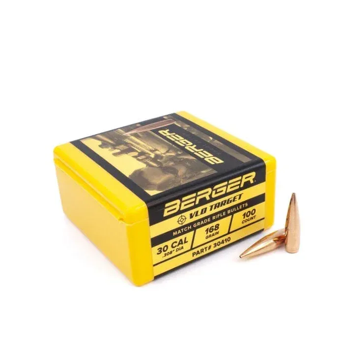 Berger VLD Hunting 30 CAL Bullets 168gr 100pk