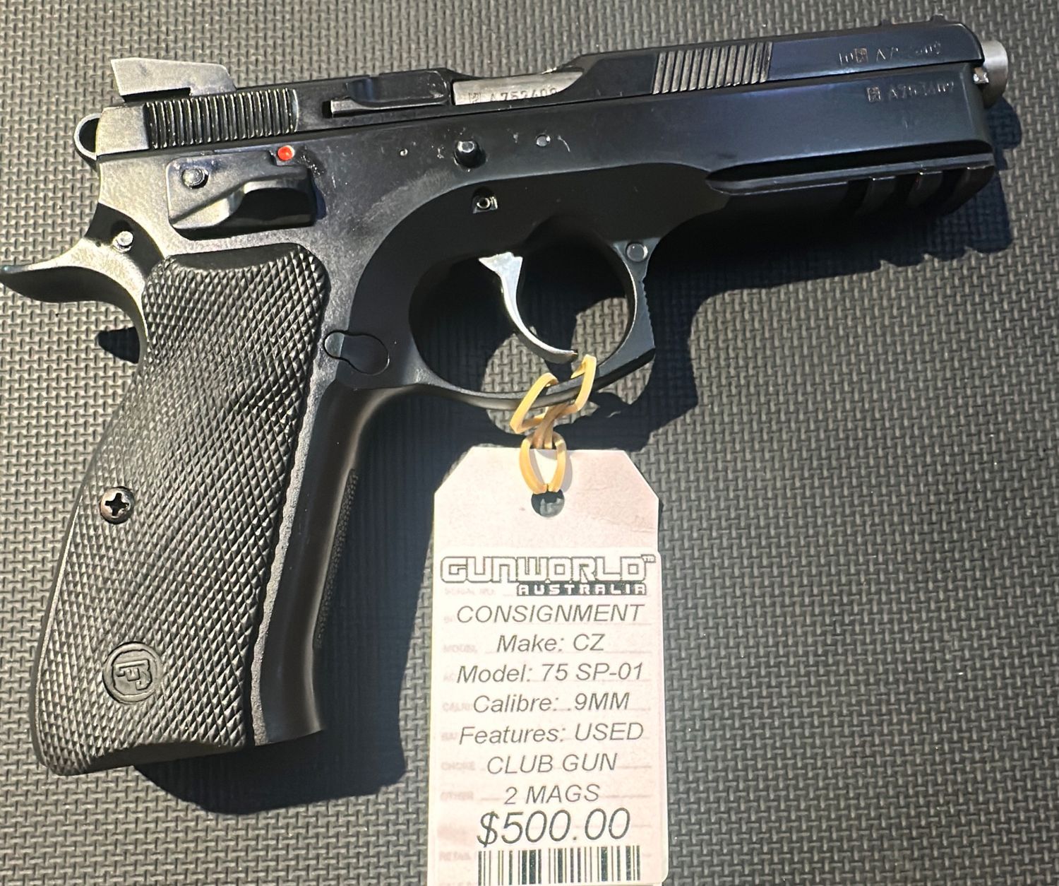 CZ 75 SP-01 9MM Ex Club Gun x 2 Magazines - SN: A752409