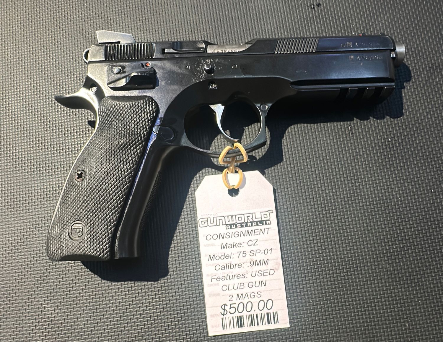 CZ 75 SP-01 9MM Ex Club Gun x 2 Magazines - SN: A754556