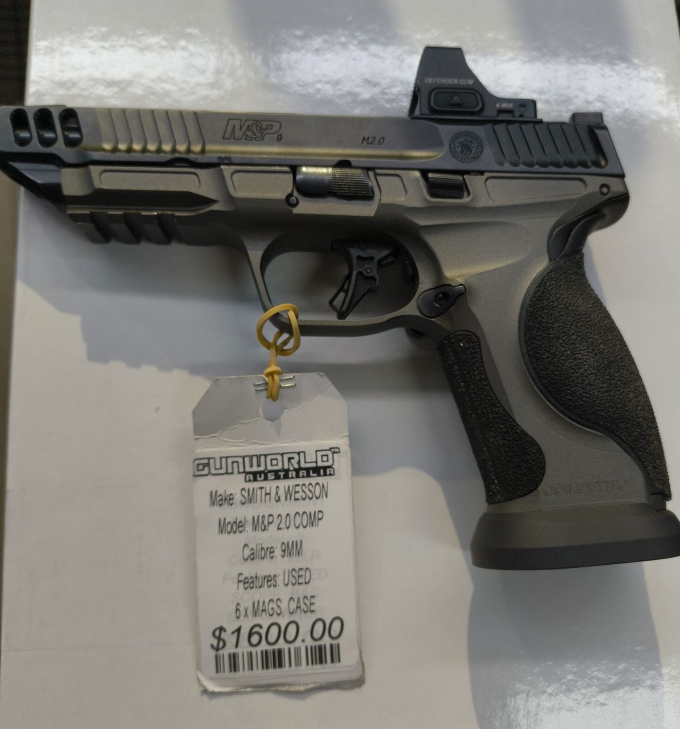 USED SMITH &amp; WESSON M&amp;P 2.0 COMPETITOR 9MM VORTEX DEFENDER CCW  6 MOA S/N:SBL3864