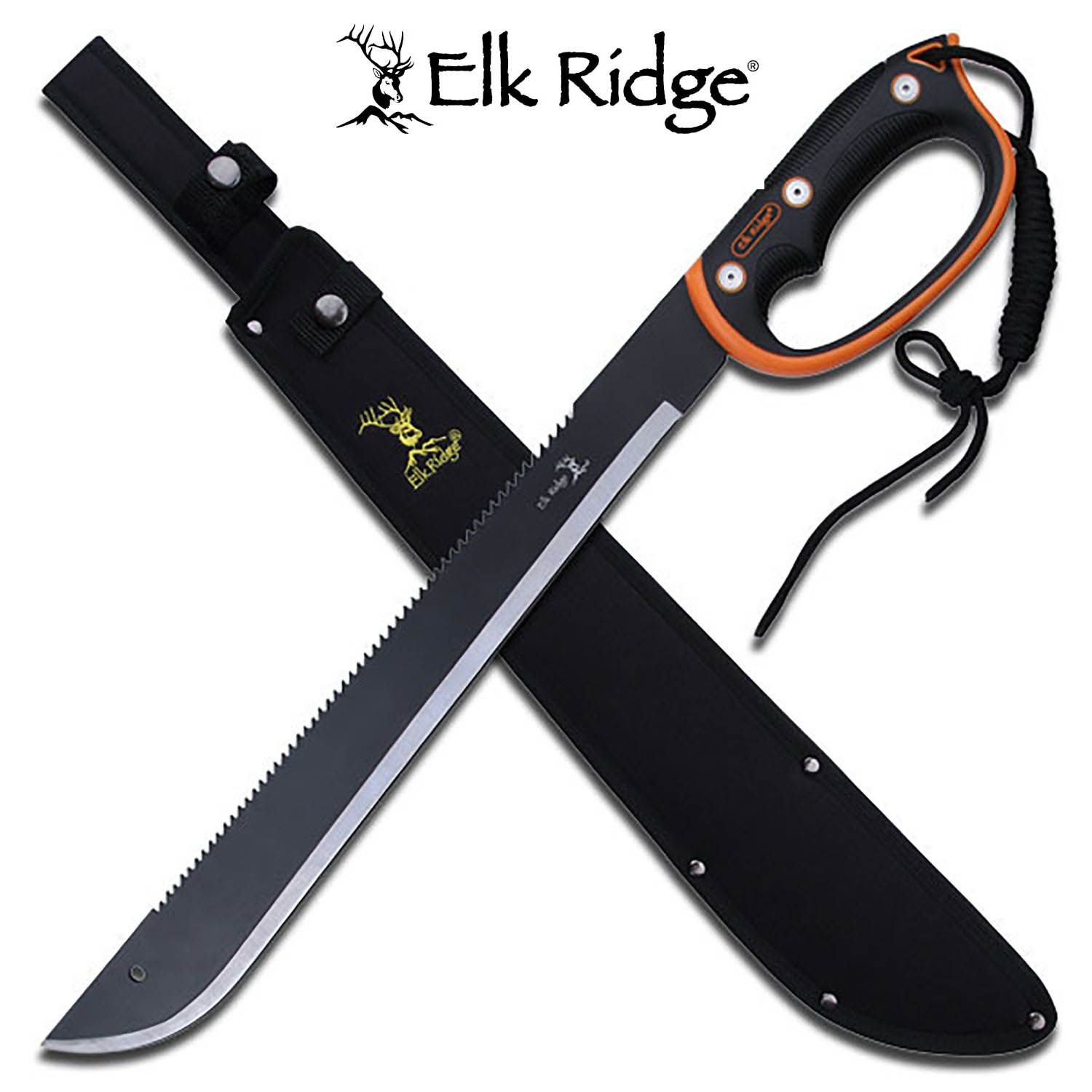 Elk Ridge Black &amp; ORANGE Machete 610mm