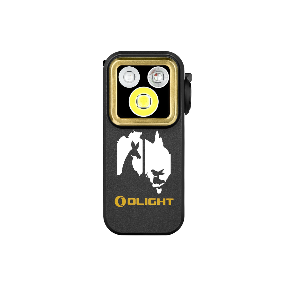 Olight Oclip Pro S 5-in-1 Multifunctional EDC Clip Torch with UV &amp; RGB Light Black Kangaroo Engraving Edition