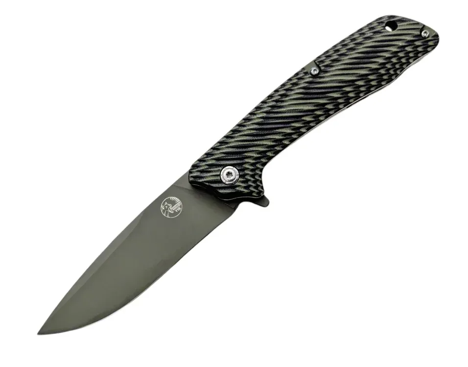 Tassie Tiger Knives - Folding Pocket Knife Forest Green Cerakote Blade