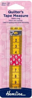 (a)QUILTERS TAPE MEASURE METRIC & IMPERIAL (EXTRA LONG) 300cm x 20mm