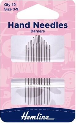 HAND NEEDLES (DARNERS) x 10