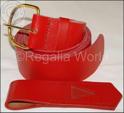 Red leather belt and frog