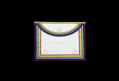 RAM Grand Officers Apron - lambskin  (Gold Triangles)