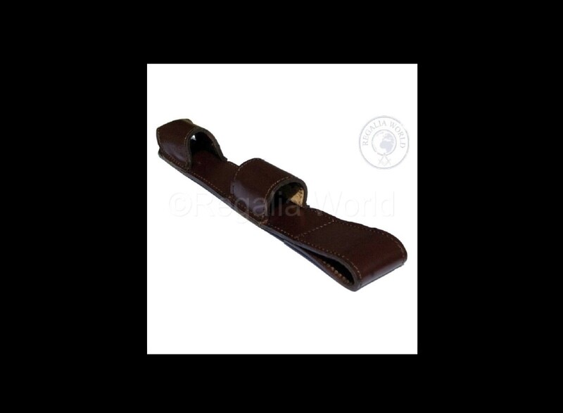 Baton holder Frog in dark brown leather