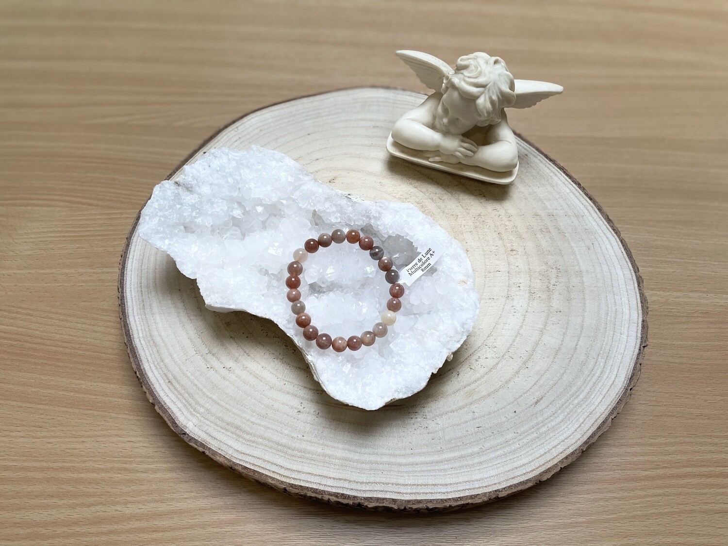Bracelet Pierre de Lune multicolore A+ 8mm