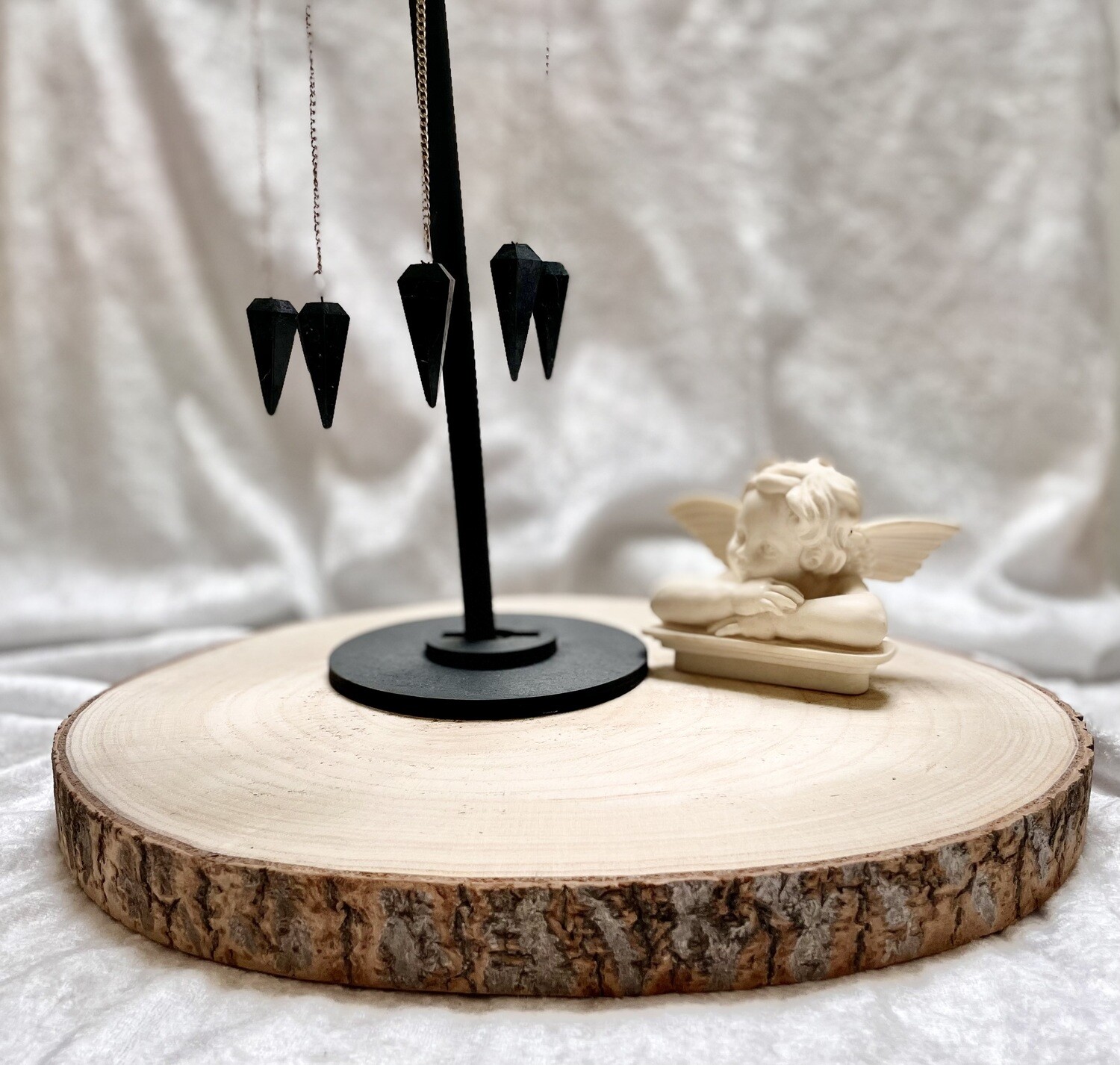 Pendule hexagonal Tourmaline Noire A