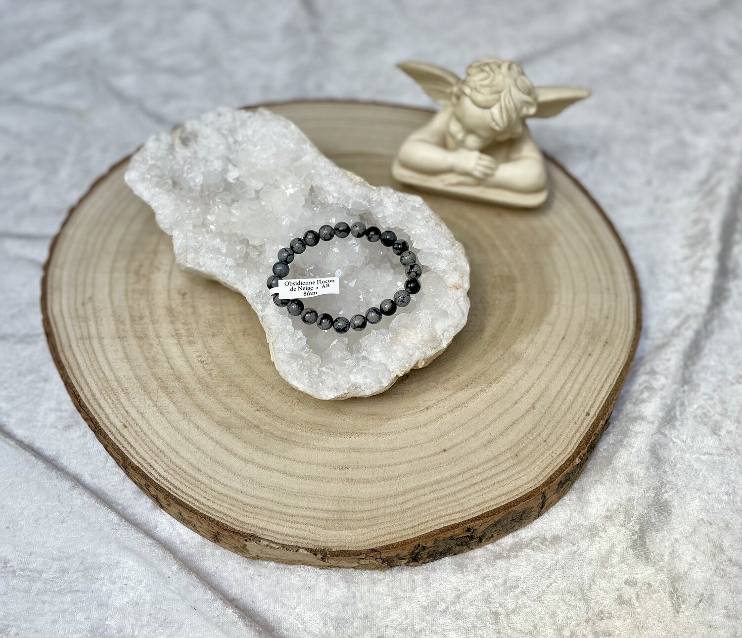 Obsidienne Flocon de Neige 8mm