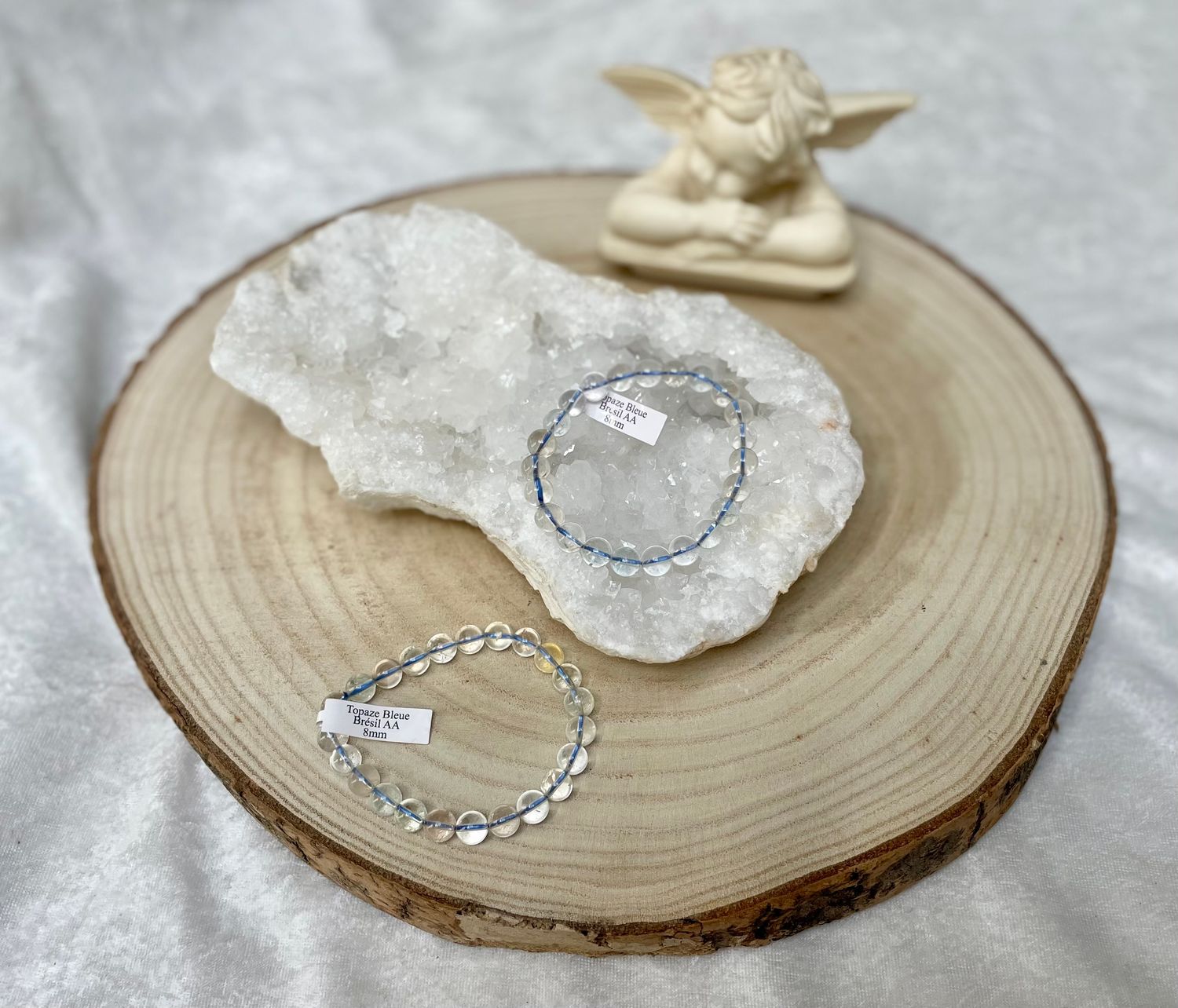 Bracelet Topaze Bleue Brésil AA 8mm