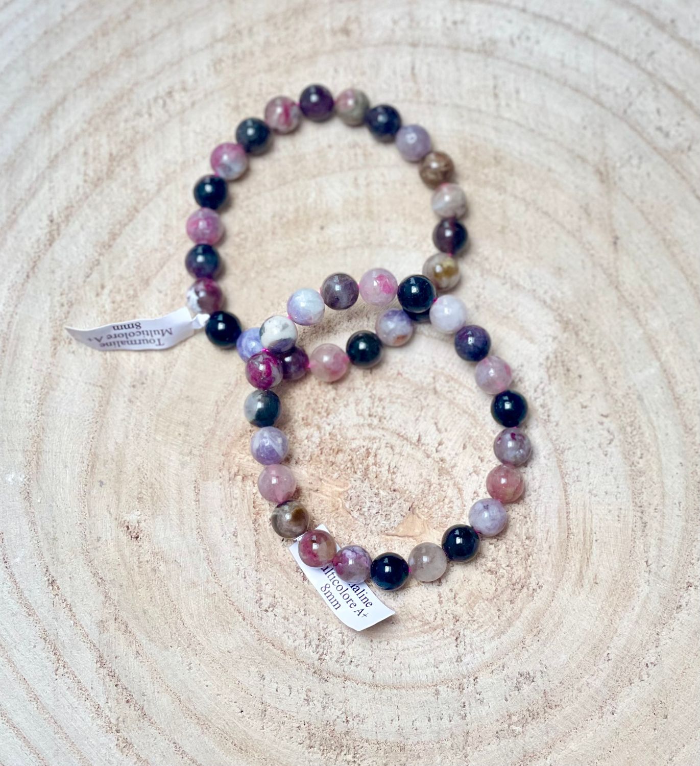 Bracelet Tourmaline Multicolore A 8 mm