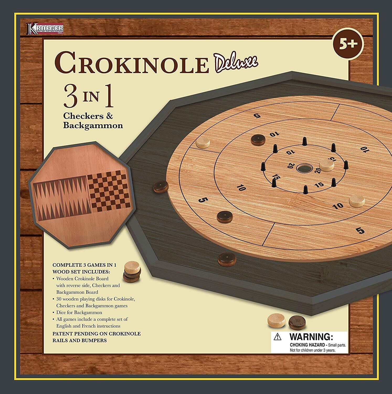 Crokinole 3 in 1 Deluxe