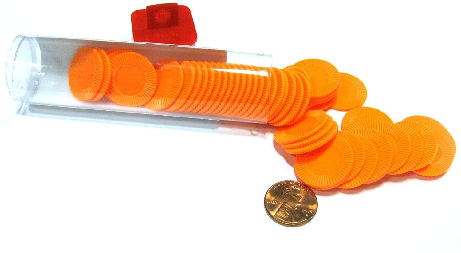 Mini Poker Chips, Color: Orange