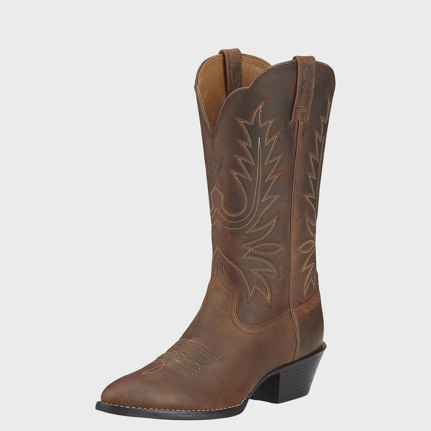 ARIAT WOMENS HERITAGE WESTERN R TOE - DISTRESSED BROWN