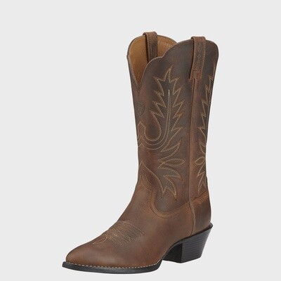ARIAT WOMENS HERITAGE WESTERN R TOE - DISTRESSED BROWN
