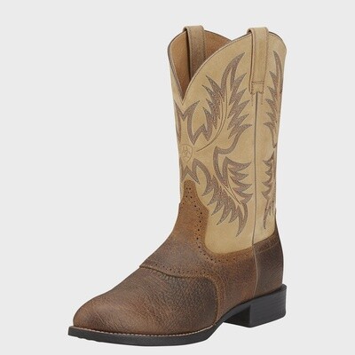 ARIAT MENS HERITAGE STOCKMAN - TUMBLED BROWN/BEIGE