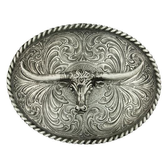 WESTERN BUCKLE ANTIQUED STEERHEAD