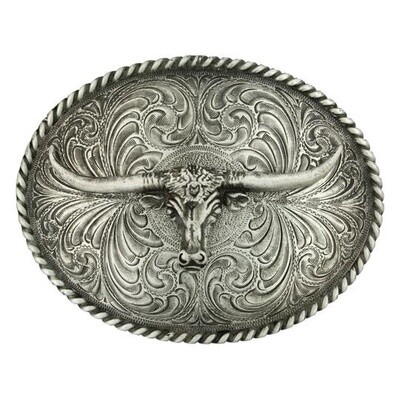 WESTERN BUCKLE ANTIQUED STEERHEAD