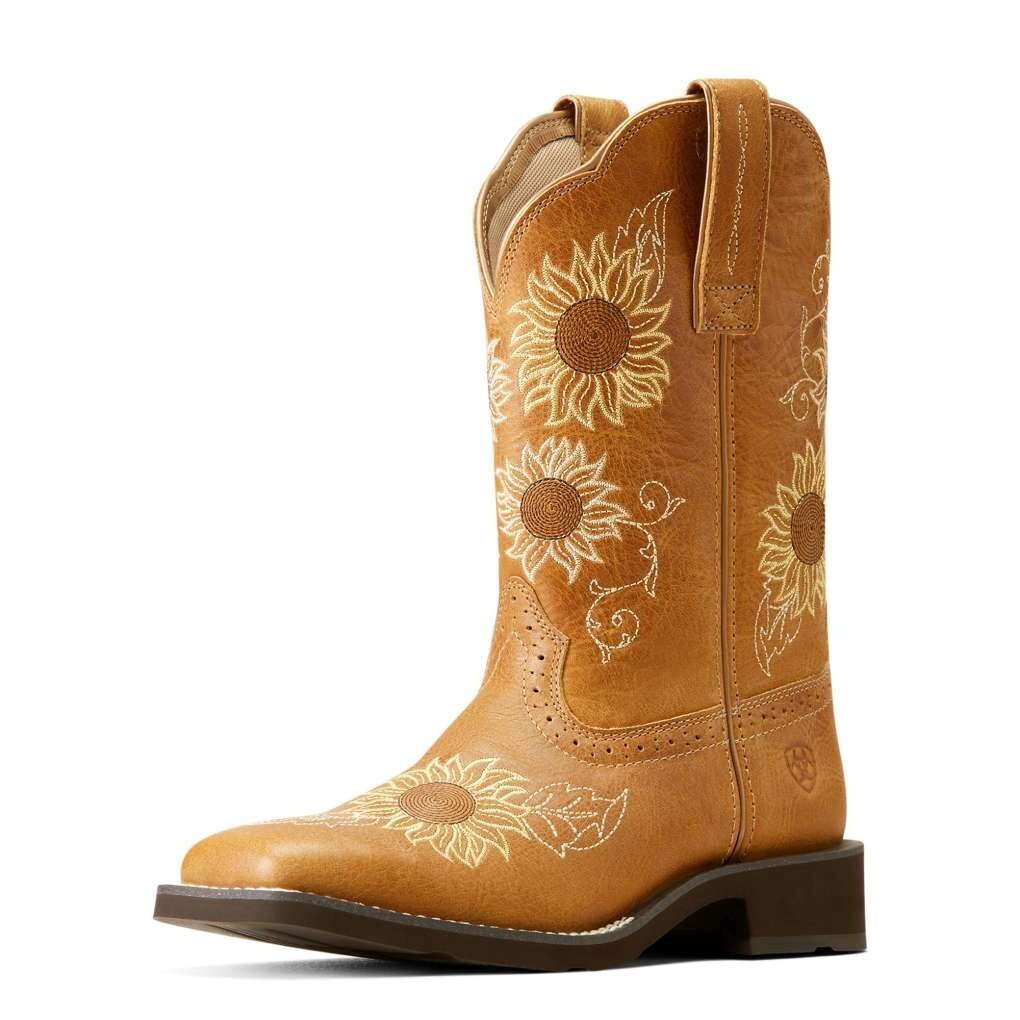 ARIAT WOMENS BLOSSOM SANDED TAN BOOTS