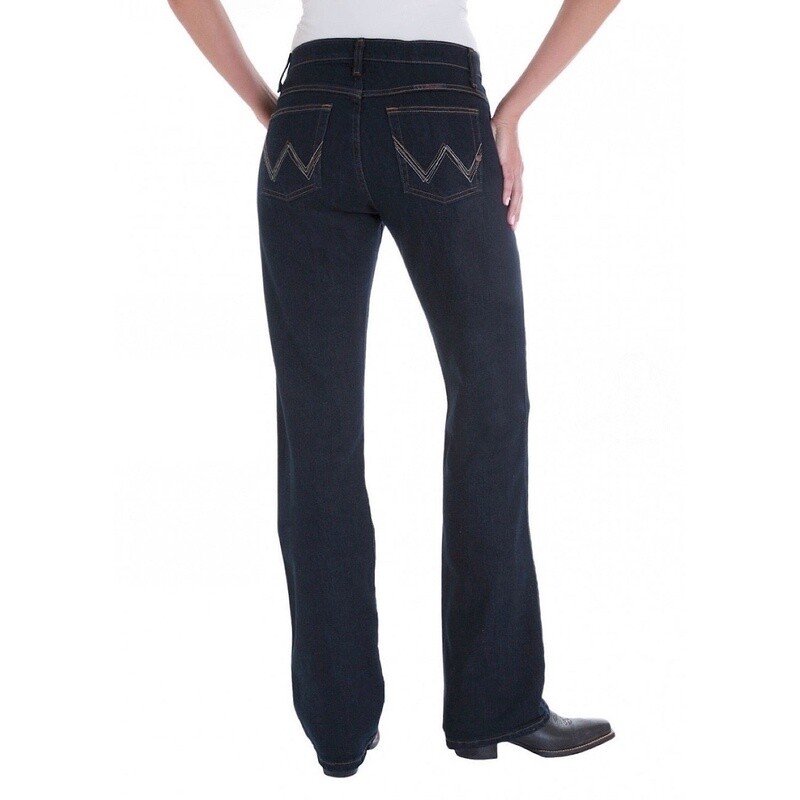 Wrangler Women's Q-Baby Mid Rise Boot Cut Ultimate Riding Jean - Comfort Fit For Horseback & Casual Wear
