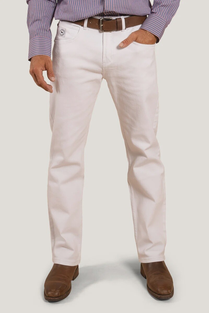 MUSTER MENS SLIM STRAIGHT FIT JEAN - WHITE