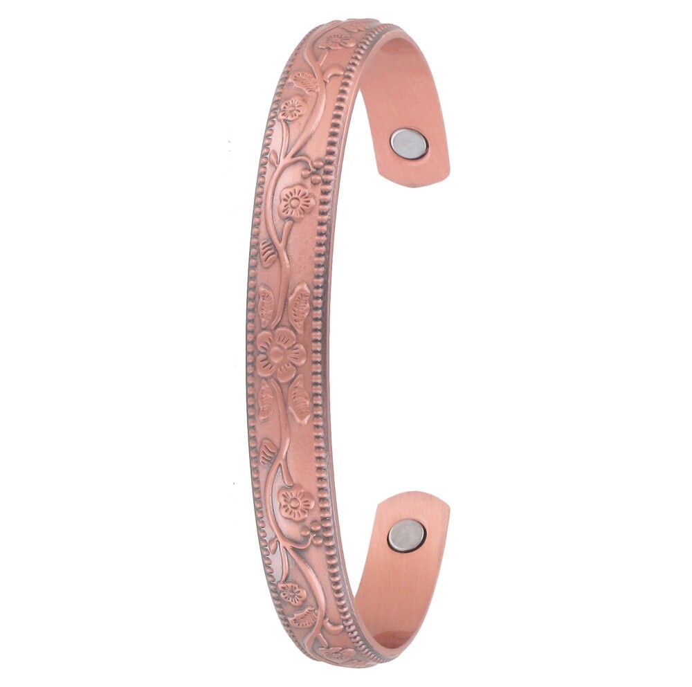 FLORAL RAISED DESIGN COPPER BANGLE