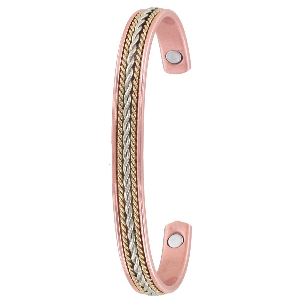 3 TONE TWIST COPPER BANGLE