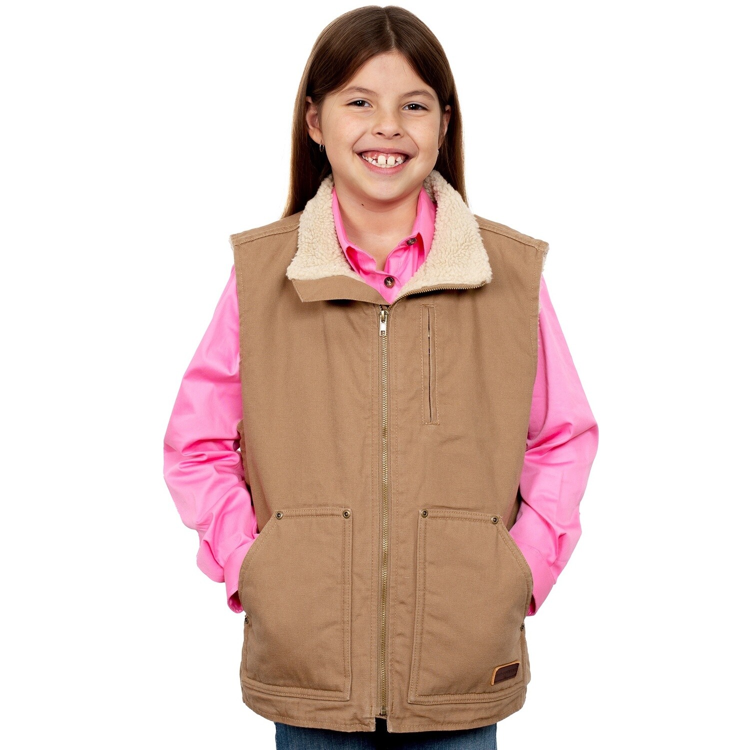 JUST COUNTRY KIDS DIAMANTINA SHERPA VEST