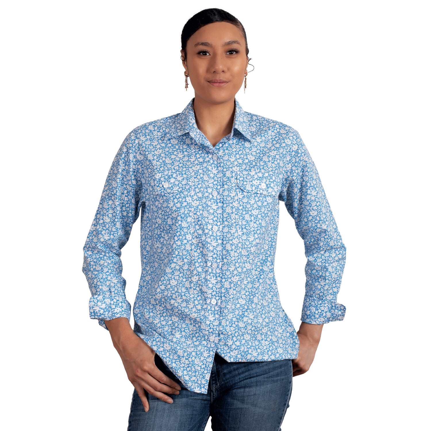 JUST COUNTRY ABBEY CORNFLOWER FLORAL WORKSHIRT