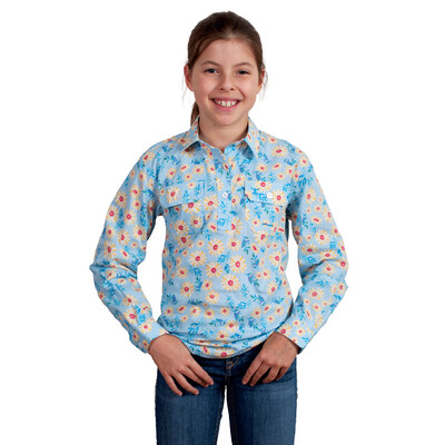 JUST COUNTRY GIRLS SKY DAISIES WORK SHIRT