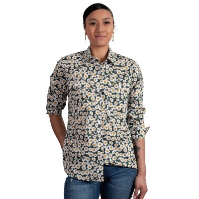 JUST COUNTRY WOMENS ABBEY OLIVE DAISIES WORKSHIRT