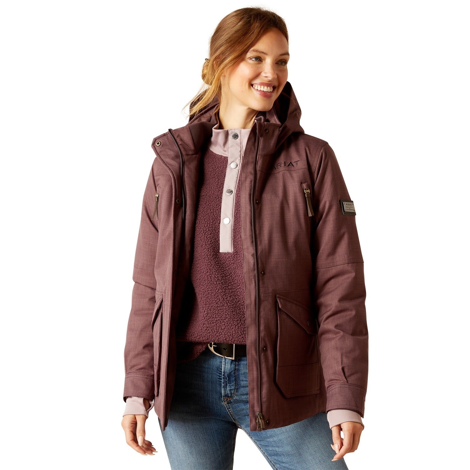 ARIAT WOMENS STERLING WATERPROOF PARKA RAISIN