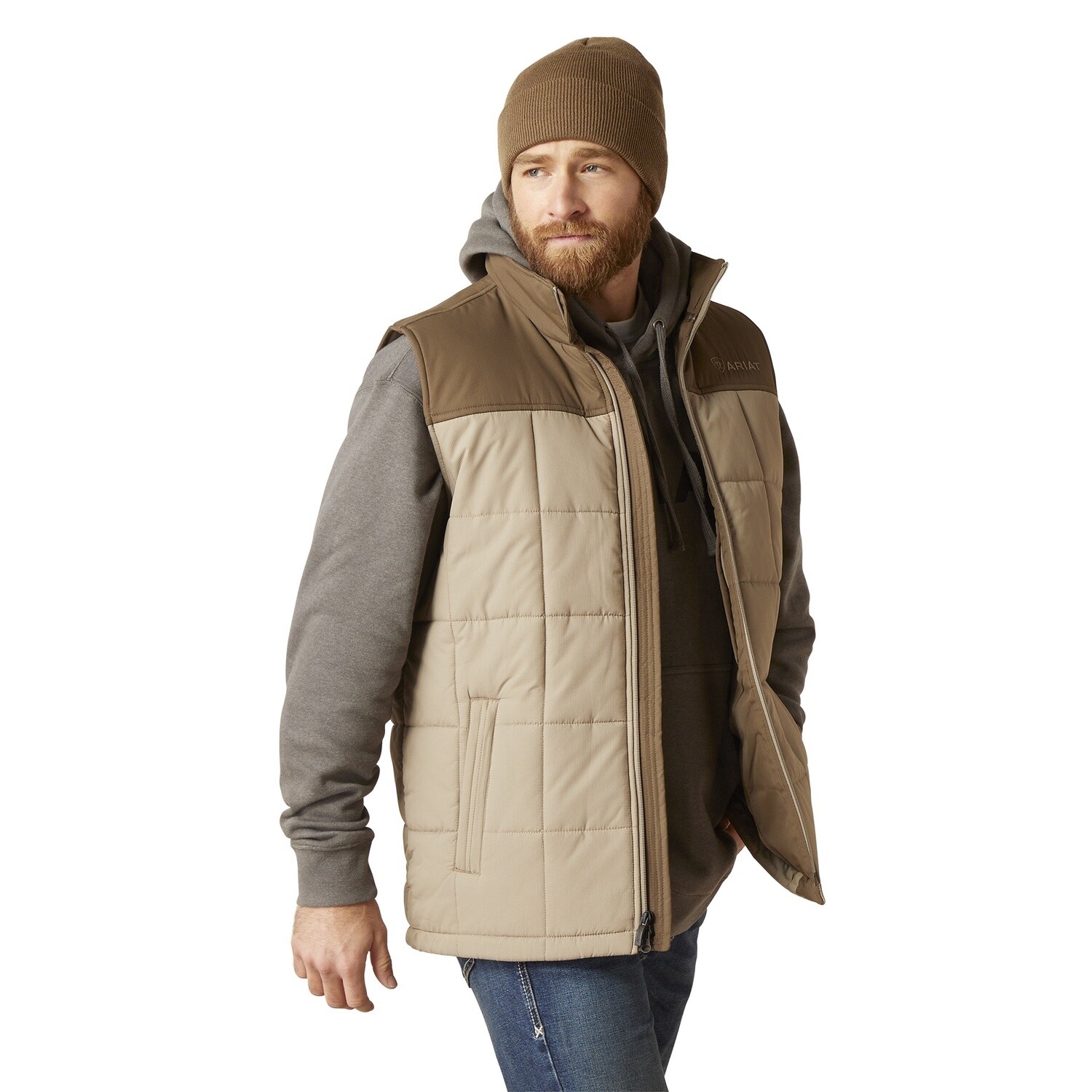 ARIAT MENS CRIUS INSULATED VEST BRINDLE/MAJOR BROWN